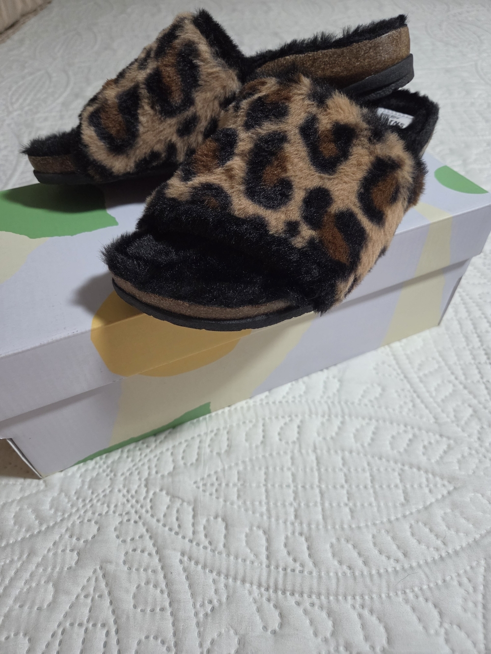 Origins Leopard Faux-Fur Slide Slippers in Brown and Black